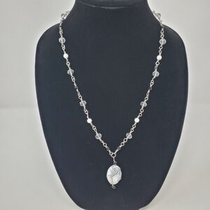 HANDMADE Wire Wrapped Marble Pendant Necklace